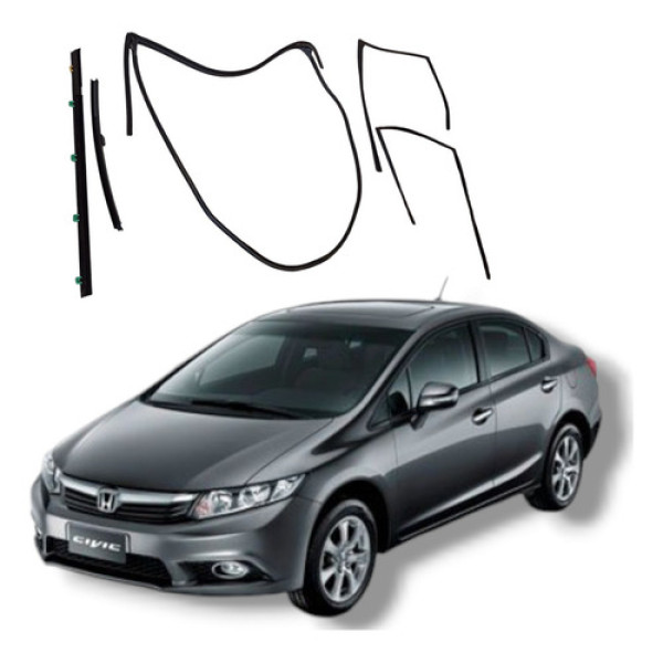 Jogo Borracha Porta Traseira Esquerda Honda Civic Lxs 12 16