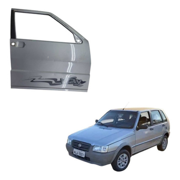 Porta Dianteira Direita Fiat Uno 2004 2012 Dianteira Direita Prata