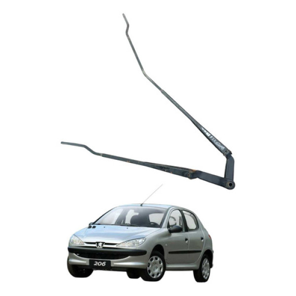 Par Braço Limpador Parabrisa Peugeot 206 207 2008 9636670477 Esquerdo