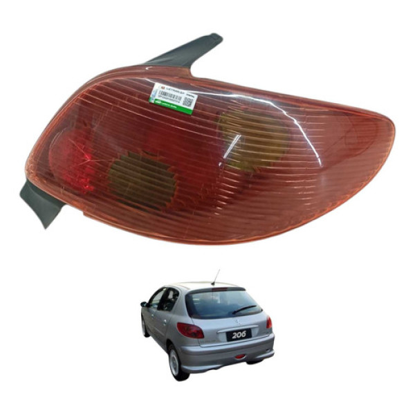Laterna Direita Peugeot 206 2004  2008 Direito/passageiro Vermelho