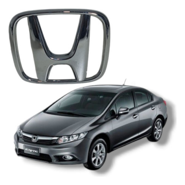 Emblema Honda Tampa Traseira Honda Civic Lxs 2012 2016 Cinza