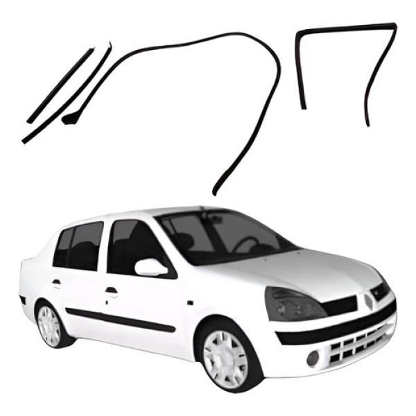 Jogo Borracha Porta Traseira Esquerda Renault Clio Megane 04