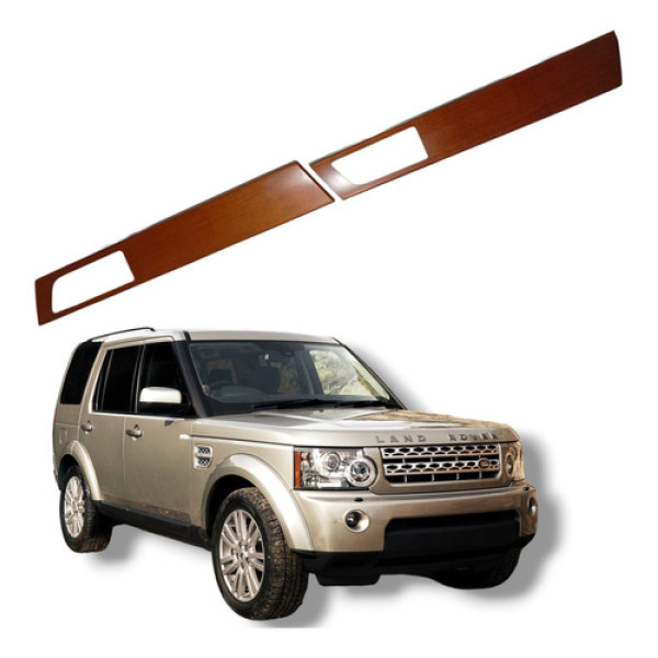 Par Moldura Maçaneta Interna Traseira Discovery 4 2009 2013 Marrom Dianteira/traseira