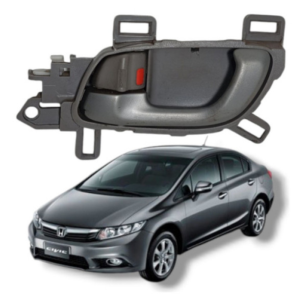 Maçaneta Interna Dianteira Esquerda Honda Civic Lxs 2012 16 Preto Dianteira