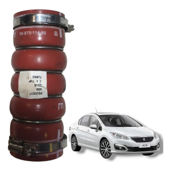 Mangueira Intercooler Ar Turbina Peugeot 408 1.6 Thp Turbo Vermelha