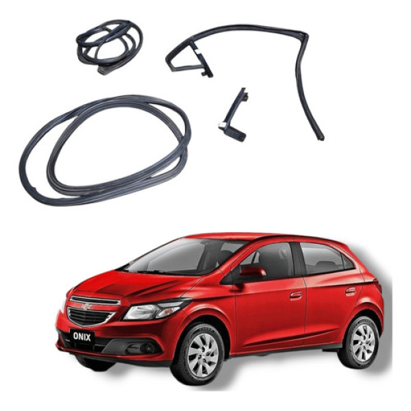 Jogo Borracha Porta Traseira Direita Gm Onix Prisma 2013 20 Preto