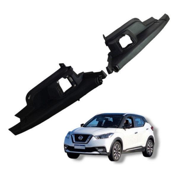 Par Acabamento Coluna Banco Traseiro Nissan Kicks 2016 2020 Preto
