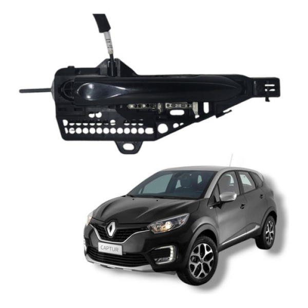 Maçaneta Externa Traseira Direita Renault Captur 2018 A 2021 Preto Traseira