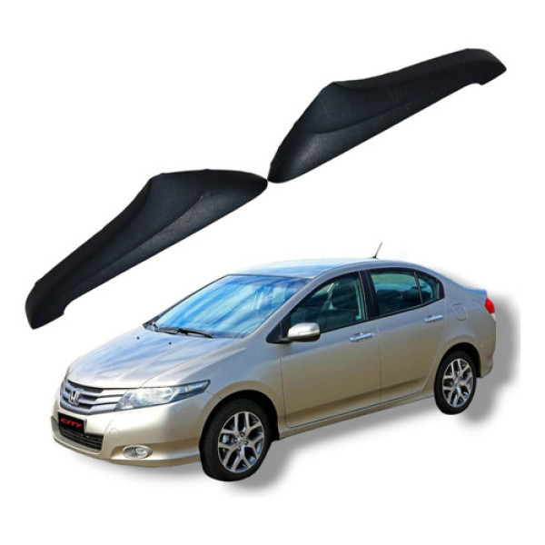 Par Acabamento Apoio Braço Traseiro Honda City 2009 A 2013 Preto