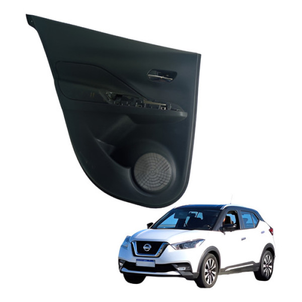 Forro Porta Traseiro Esquerdo Nissan Kicks 2016 A 2020 Preto