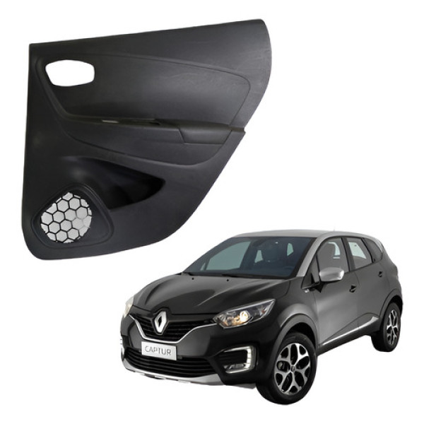 Forro Porta Traseiro Direito Renault Captur 2018 A 2021 Preto