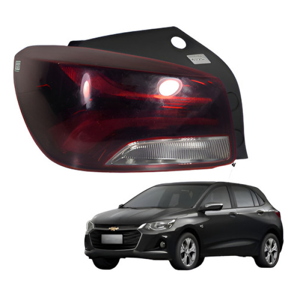 Lanterna Traseira Esquerda Chevrolet Onix Turbo Hatch 2023 Esquerdo/motorista Vermelho