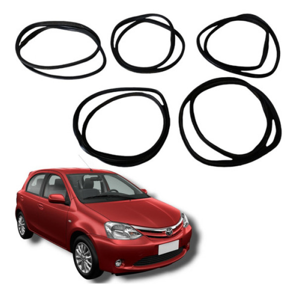 Jogo Borracha Guarnição Porta Tampa Toyota Etios 2012 A 2020
