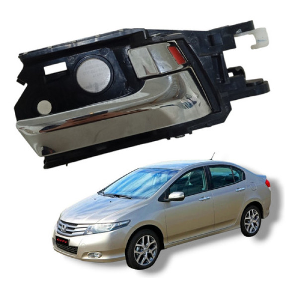Maçaneta Interna Traseira Direita Honda City 2009 A 2013 Preto Traseira