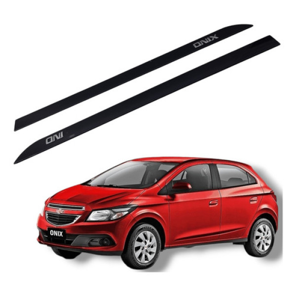 Par Friso Porta Externo Dianteiro Gm Onix Prisma 2013 2020 Preto