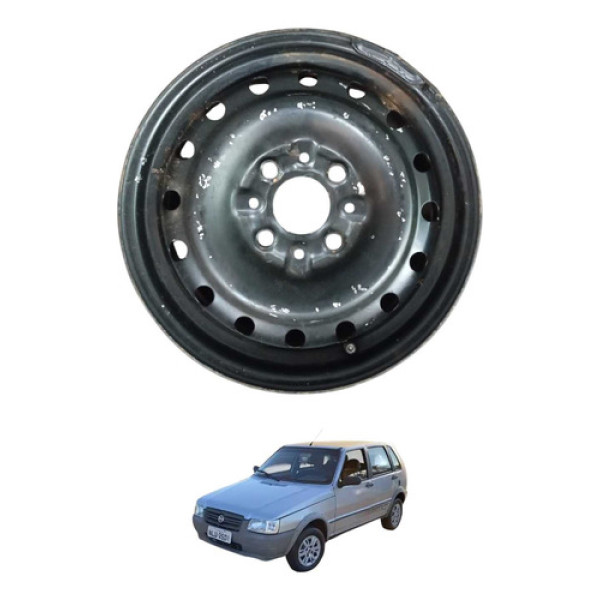 Roda Ferro Aro 13 Fiat Uno Mille 2012 Preto