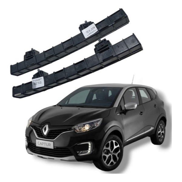 Par Guia Vidro Traseiro Renault Captur 2018 A 2021 Preto