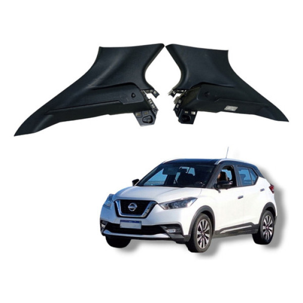 Par Moldura Bagagito Traseiro Nissan Kicks 2019 A 2022 Preto