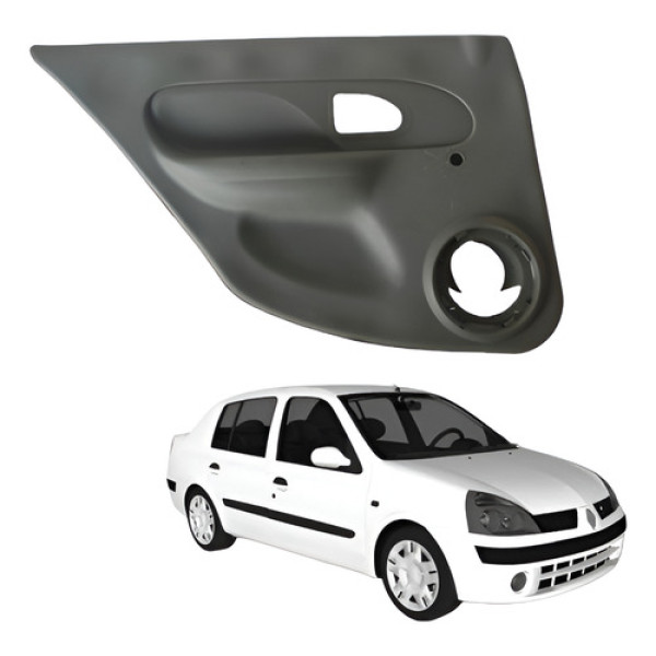 Forro Porta Traseiro Esquerdo Motorista Renault Clio 2004 Preto