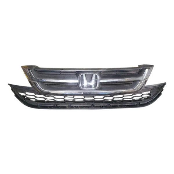 Grade Parachoque Dianteiro Honda Crv 2008 Detalhe Preto E Cromado