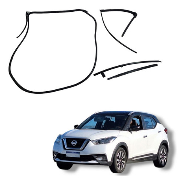 Jogo Borracha Porta Traseira Direita Nissan Kicks 2016 A 22 Preto
