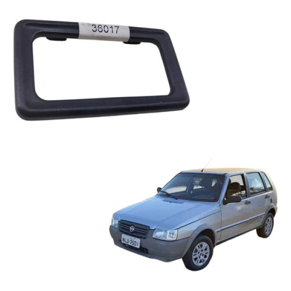 Moldura Maçaneta Interna Tras Ld Fiat Uno Mille 1995 2012 Preto Traseira