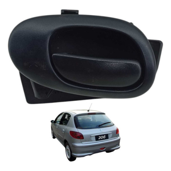 Maçaneta Interna Traseira Esquerda Peugeot 206 08 9623698477 Preto