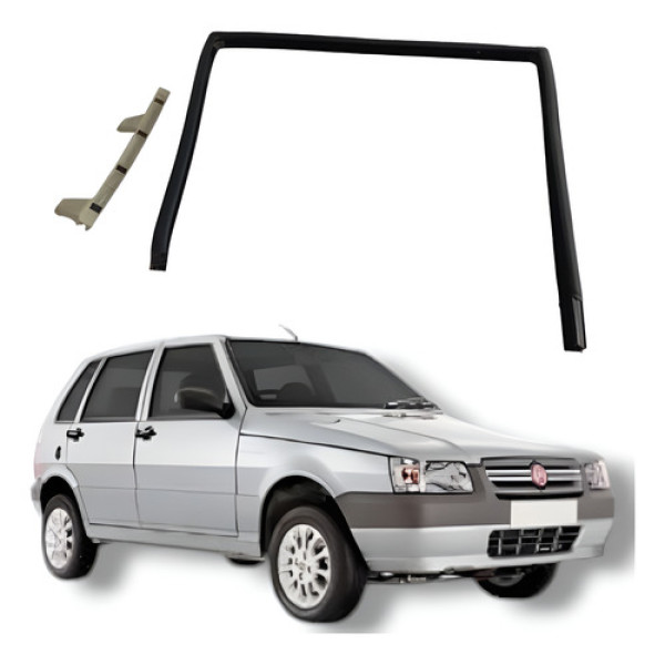 Par Borracha Guia Traseira Direita Fiat Uno Mille 2008 Preto