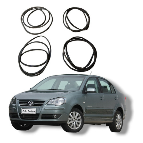 Jogo Borracha Vedação Vw Polo Comfortline 2008 2013