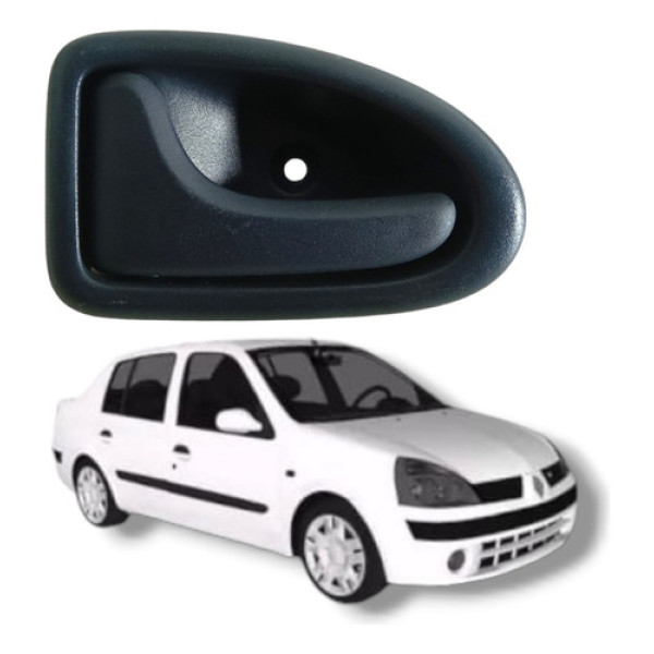 Maçaneta Interna Traseira Esquerda Renault Clio Megane 2004 Preto Traseira