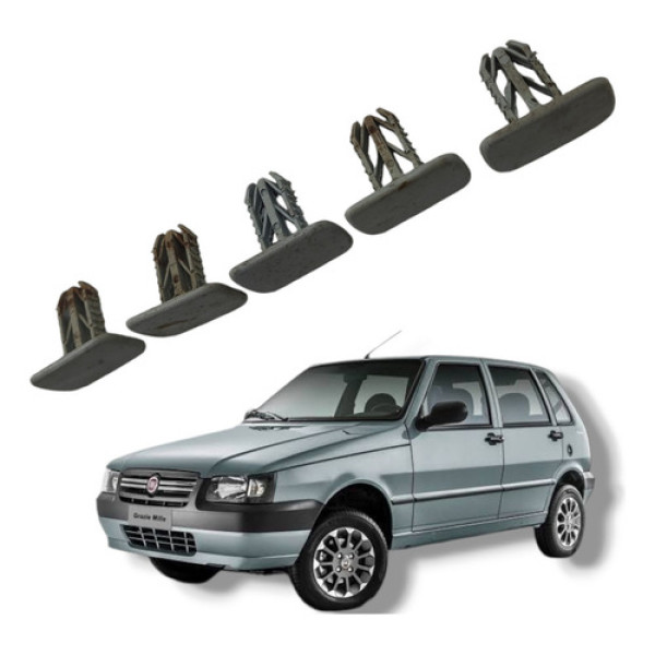 Jogo Acabamento Grampo Fixação Fiat Uno Mille 1.0 2013