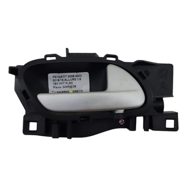 Maçaneta Interna Dianteira Direita Peugeot 2008  2018 Preto Dianteira