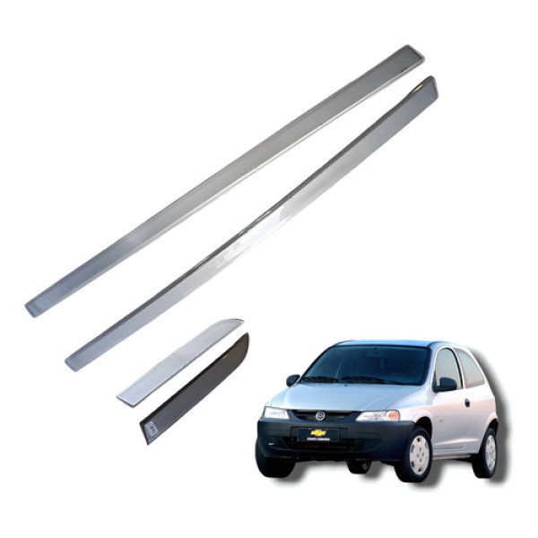 Jogo Friso Porta  Chevrolet Celta  2000 Prata