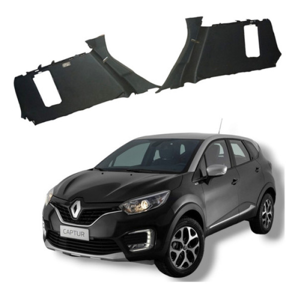 Par Acabamento Forro Porta Malas Renault Captur 2018 A 2021 Preto