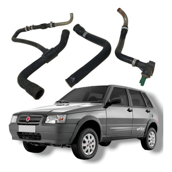 Jogo Borracha Agua Radiador Fiat Uno Mille 1.0 Fire 2012