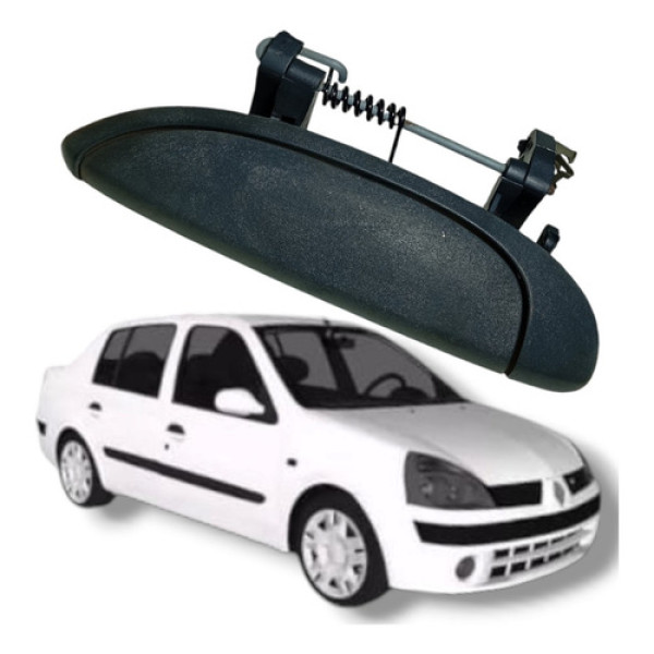 Maçaneta Externa Traseira Esquerda Renault Clio Megane 2004 Preto