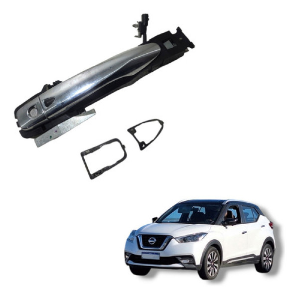 Maçaneta Externa Dianteira Esquerda Nissan Kicks 2016 A 2020 Cinza Dianteira