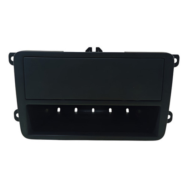 Moldura Painel Central Radio Vw Gol Voyage Saveiro 2016 2023 Preto