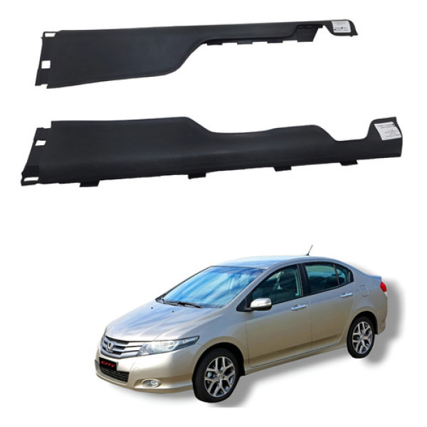 Par Soleira Dianteira Honda City 2009 A 2014 Preto