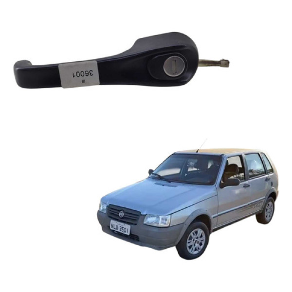 Maçaneta Externa Dianteira Ld Fiat Uno Mille Way 1995 2012 Preto Dianteira