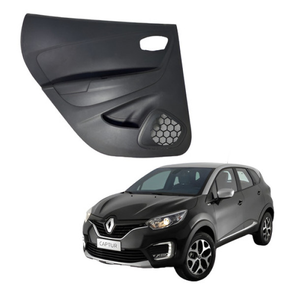 Forro Porta Traseiro Esquerdo Renault Captur 2018 A 2021 Preto