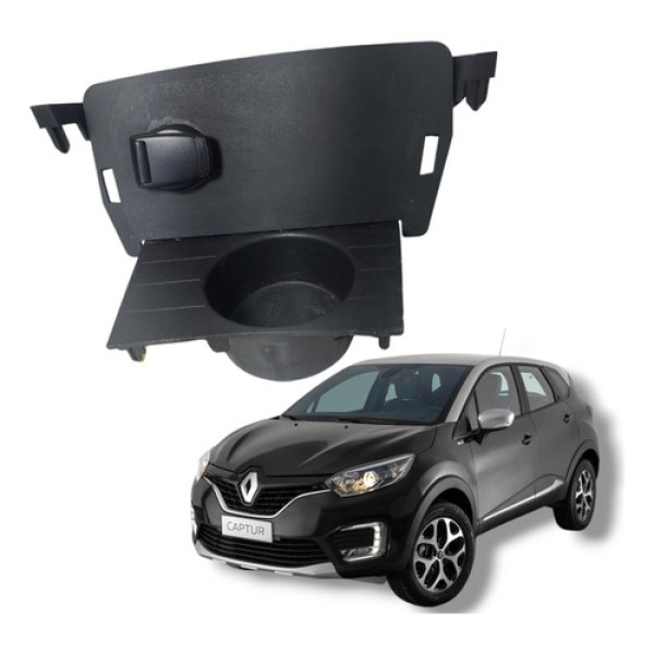 Porta Copos Console Renault Captur 2018 A 2021 Preto