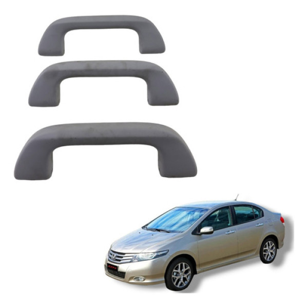 Kit Alça Teto Puta Que Pariu Honda City 2009 A 2013 Cinza