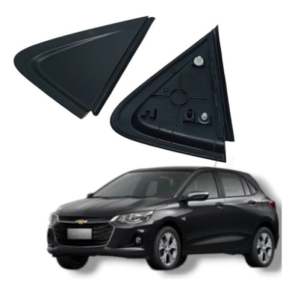 Moldura Retrovisor Externa Traseiro Gm Onix Turbo 2020 2023 Preto
