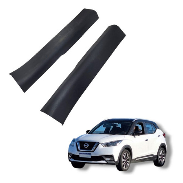 Par Acabamento Solteira Dianteira Nissan Kicks 2016 A 2020 Preto