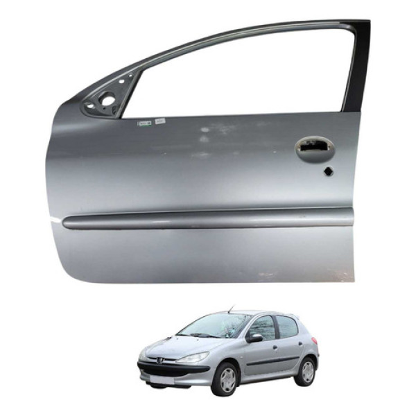 Porta Dianteira Esquerda Peugeot 206 207 2002 2012 Dianteira Esquerda Prateado