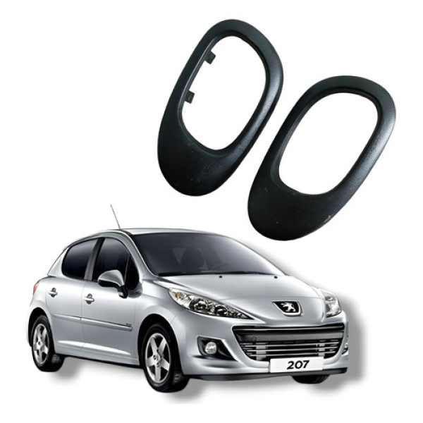 Par Moldura Maçaneta Interna Peugeot 207 2010 Dianteira/traseira
