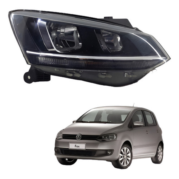 Farol Direito Volkswagen Fox Spacefox Crossfox 2014  2020 Direito/passageiro
