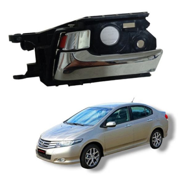 Maçaneta Interna Dianteira Esquerda Honda City 2009 A 2013 Preto