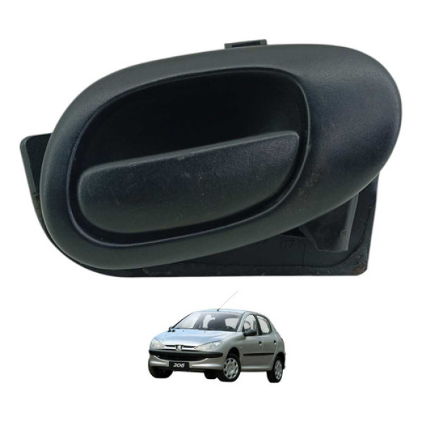 Maçaneta Interna Traseira Ld Peugeot 206 2008 9623698077 Prateado Traseira